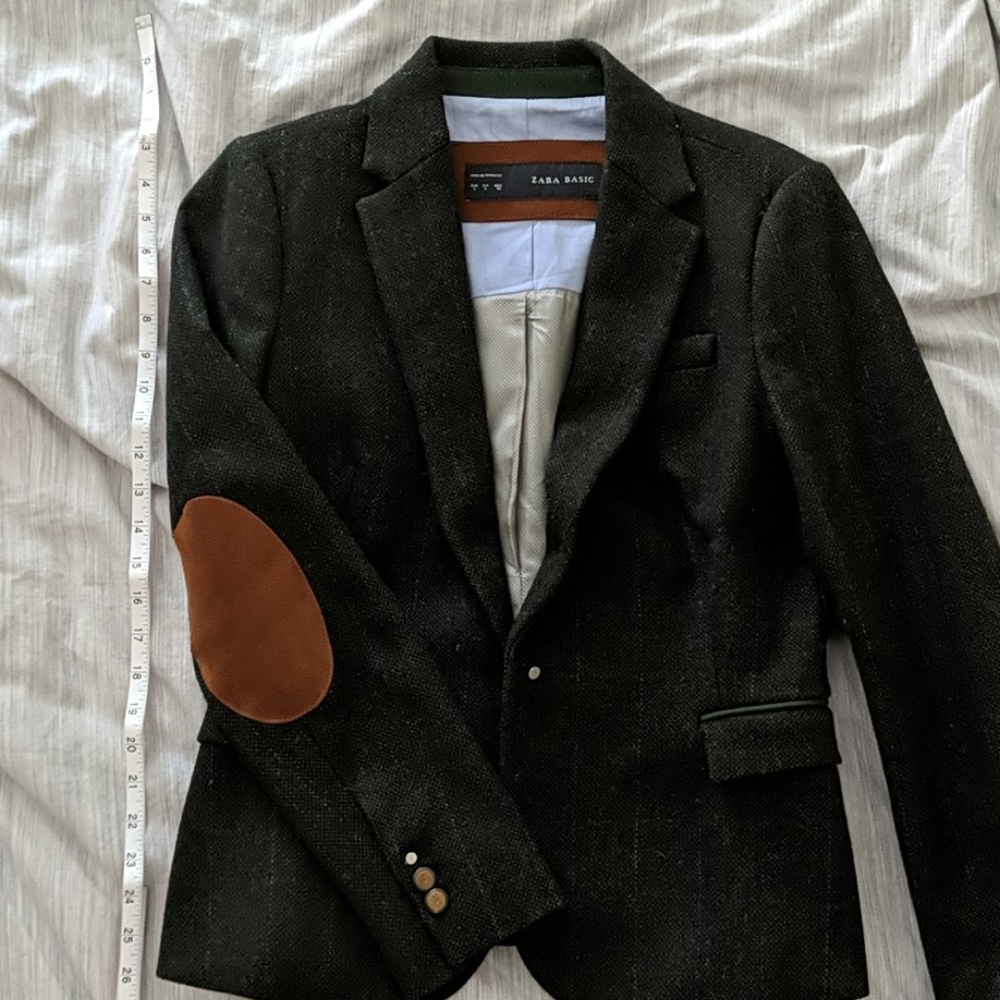 Zara wool blazer with elbow patch